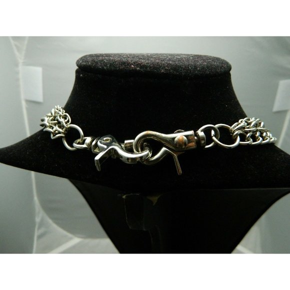 Silver Tone Heavy Multi Chain Necklace - Picture 3 of 4